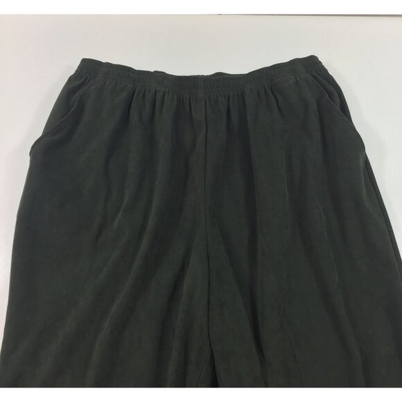 Dressbarn Women Olive Green Slack Pants Work Office Casual Elastic Waist Size 16 - Picture 2 of 10
